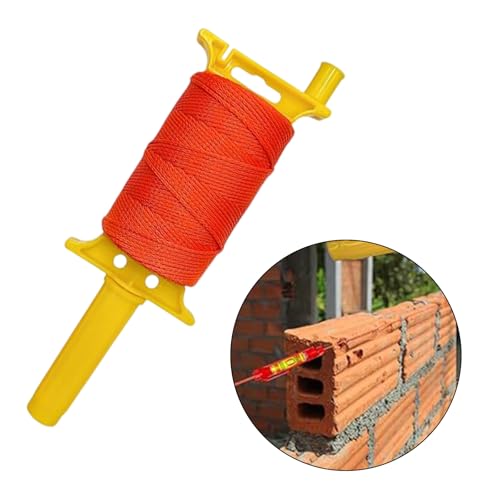 Cuerda profesional para construcción de 540 pies, nylon reforzado con mango ergonómico y herramienta integrada de nivelación, línea fluorescente para albañiles miniatura 3