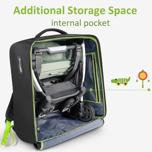 Padded Stroller Bag Backpack for Airplane Travel Compatible with UPPAbaby MINU V2 and MINU, Stroller Gate Check Bag with 2 Large Inner Mesh Pockets, Durable Baby Stroller Storage Bag for Accessories