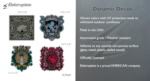 Image of Elektroplate House of the Dragon Sigils Premium Dynamic Car Decal Set of 4