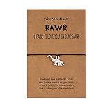 Caiyao Handmade Braided Rope Tyrannosaurus Dinosaur Bracelet Adjustable Wax Thread Make A Wish Couple Matching Animal Bracelet for Women Men Friendship Graduation Jewelry-A long neck