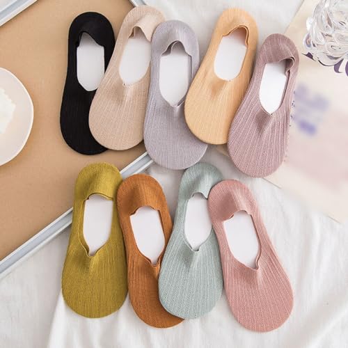 Chewtoyo Meias finas e respiráveis para meninas: 6 pares de meias invisíveis invisíveis antiderrapan