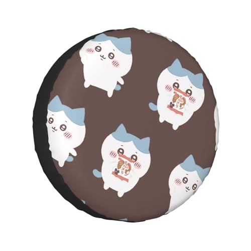 タイヤカバー ちいかわ ハチワレ スペアタイヤカバー おしゃれ タイヤ収納 防塵 防水 防紫外線 日焼け止 汚れ防止 劣化対策 タイヤバッグ 持ち運び便利 取付簡単 カー用品 14〜17インチ 屋外 軽自動車 普通車 汎用 14インチ:直径60-69cm