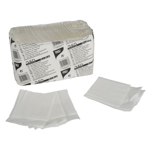 PAPSTAR Rollo Servilletas Dispensadoras, 250 Unidades, 1 Capa, 25 cm x 30 cm, Color Blanco, Recibirás 32 Paquetes (Total 8000 Unidades)