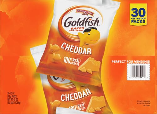Goldfish Crackers Big Smiles Variety Pack with Cheddar, Colors, and Pretzels, Snack Packs, 30 Ct