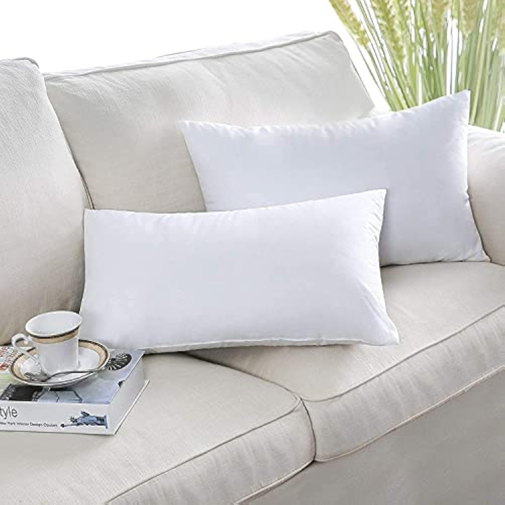 Combo Set of 2 Micro Filled Plain Microfiber Pillows for Comfortable Sleep