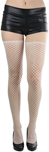 Image of ToBeInStyle Women's Seductive Punk Rock Basic Unfinished Rawedge Fishnet Thigh Highs