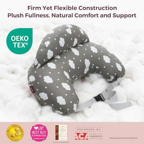 momcozy original nursing pillow for breastfeeding-pioneering safety fence- wider feeding pillows for more support for mom amp baby- easier nursing amp hand free- fit for all removable cotton cover