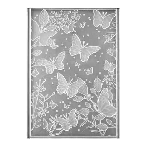 Nettoppo Carpeta en relieve 3D, plantilla con relieve con pétalos de flores y mariposas, para hacer tarjetas, álbumes de recortes y manualidades de papel