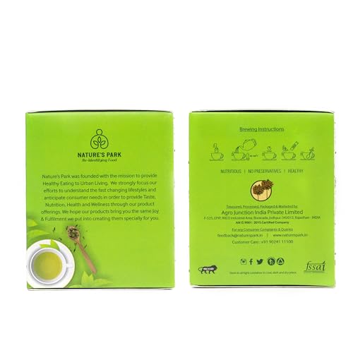 Image of Nature's Park Pure Green Tea - 20 Tea Bags - Rich in Antioxidants - Boosts Immunity, Detoxifying & Reduces Waist - Made with 100% Natural & Fresh Long Leaf - Herbal Tea - 150 gm