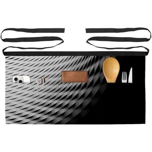 Demi-tablier pour cuisine et nettoyage Lot de 3 tabliers courts de chef à poches style Bâle