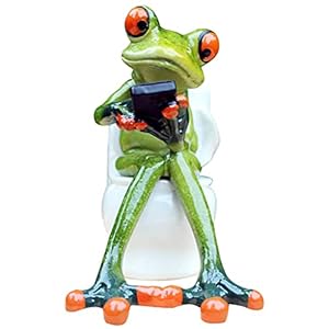 LfrXtra Lustige Froschstatue Toilette Ornament