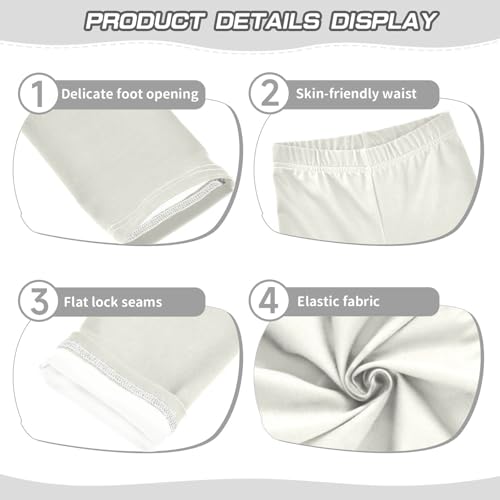 DOMIKING Ivory White Girl's Leggings Pants Kids' Yoga Pants Stretchy Active Legging 4 Years3