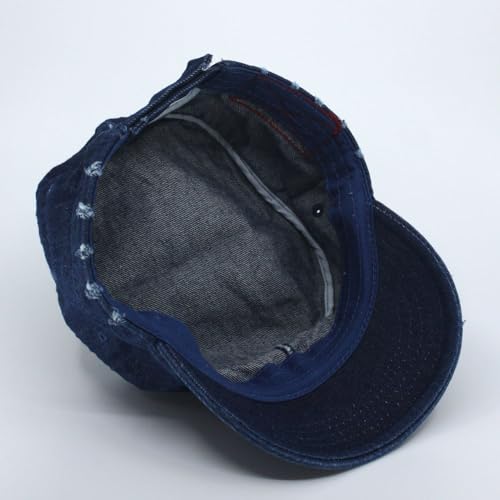 Image of The Vintage Year Washed Cotton Distressed Cadet Hat - Tactical Military Baseball Cap for Men & Women, Outdoor Casual Wear