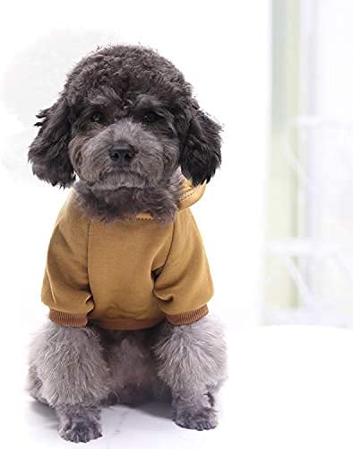Idepet Pet Dog Hoodies Dog Clothes For Small Dogs Vest Chihuahua Clothes Warm Coat Jacket Autumn Puppy Outfits Cats Dogs Clothing(Xs, Coffee) #TOP5