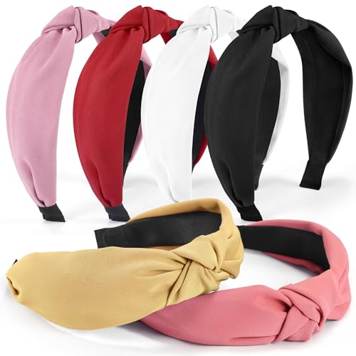Headbands for Women Girls - 6PCS Stylish Top Knotted Headbands - Knotted Headband for Women - Head Bands Wide Hairband Hair Accessories