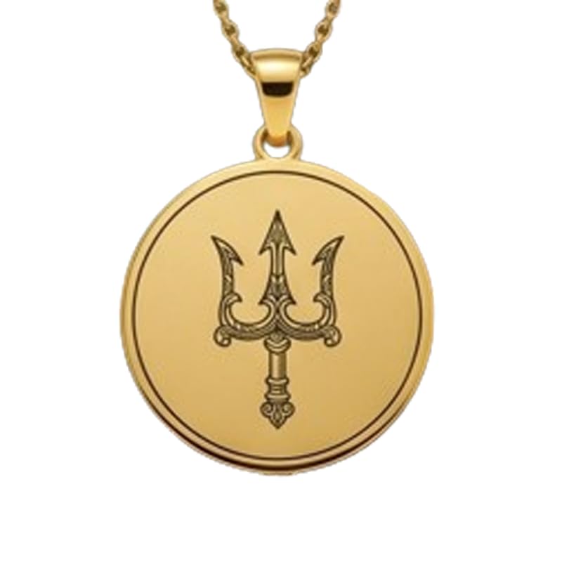 Pendentif Trishul rond et sa chaîne de 45,7 cm pour parfaire votre style