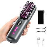 Spazzola Lisciante per Capelli 9600mAh, Spazzola Lisciante Senza Fili 40 Milioni di Ioni Negativi,...