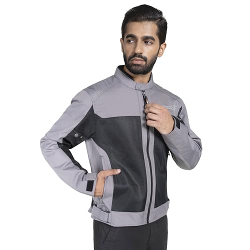 Image of HARLEY-DAVIDSON X Bold Edge Riding Jacket for Men | Polyester with Breathable Mesh Lining | Reflective Prints, Pre-Curved Sleeves & Protector Compartments | Comfortable & Stylish Motorcycle Jacket