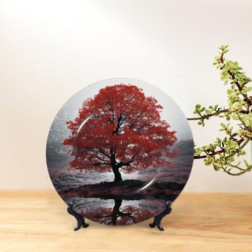 Assiette décorative en porcelaine anglaise artisanale 17,8 cm avec support