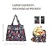 Vivelyst Reusable Shopping Bags Set of 2 Foldable Tote Bags for Travel Lightweight Durable Grocery Bags Washable Large Capacity 60lbs Classic Floral Pattern Ideal Gift for Friends and Family