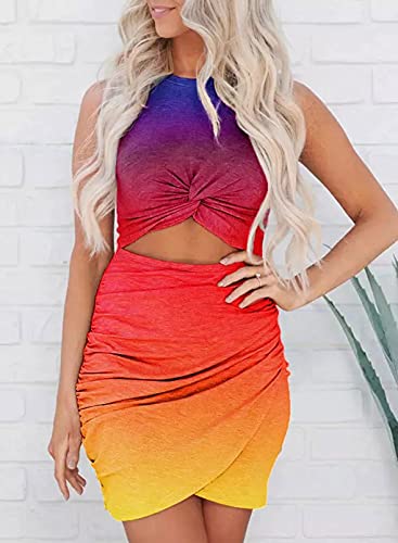 Image of Acelitt Women's Tank Dresses Cut Out Bodycon Mini Dress
