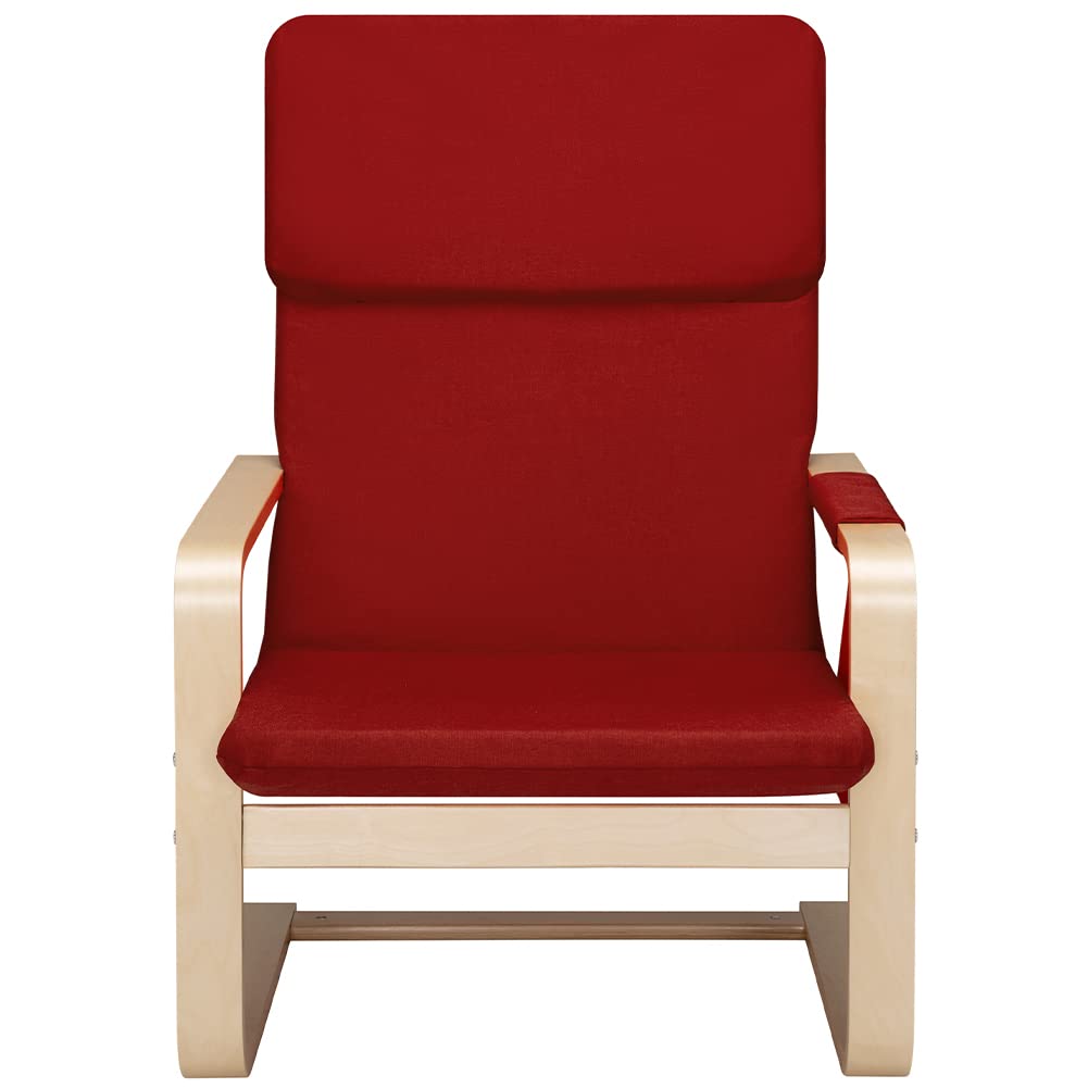 BAKAJI Silla Mecedora de Madera de Abedul con Revestimiento de algodón Acolchado de Esponja de altísima Densidad, sillón oscilante Relax con Bolsa de 2 Compartimentos y cojín, Asiento ergonómico