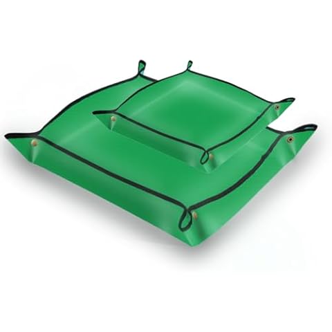 YOTOM 2 Pack Plant Repotting Mat for Plants, Foldable Indoor Succulent Potting Tray, Portable Gardening Transplanting Mats - Size Included 26.8" x 26.8" and 39.4 x 31.5 inches Cover