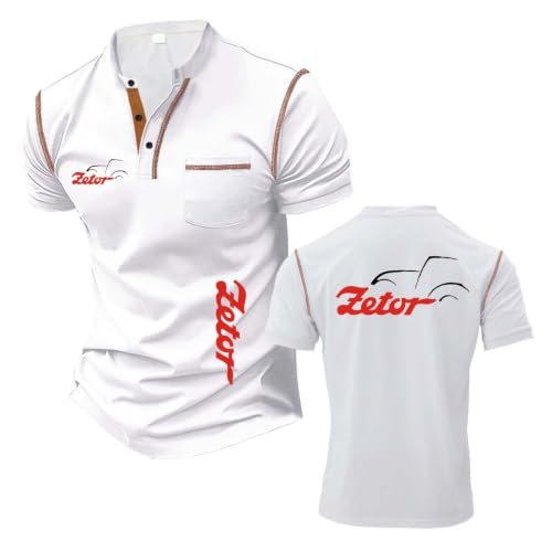 T-Shirt Henley Zetor pour Homme - Polo de Sport à Col Montant Respirant