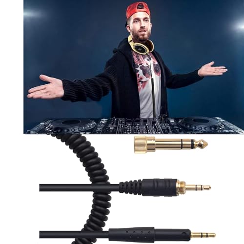Cable de audio AUX enrollado compatible con Sennheiser HD miniatura 6