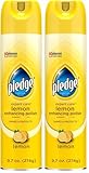 Pledge Multisurface Furniture Polish Spray, Works on Wood, Granite, and Leather, Shines and Protects, Lemon, 9.7 oz (Pack of 2)