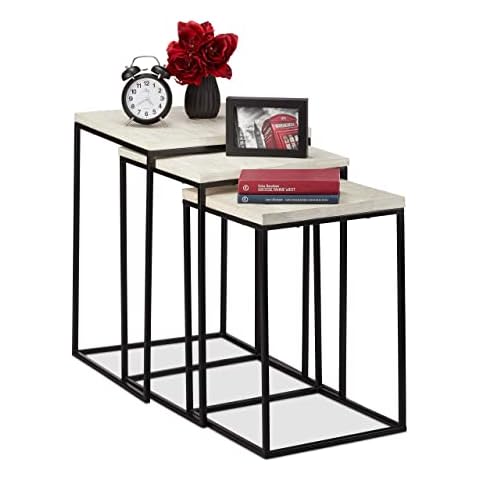 Set 3 Mesas Auxiliares Relaxdays Estilo Industrial Cover