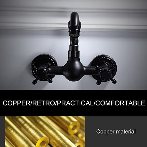 Mélangeur d'eau chaude et froide mural noir de type B pour évier - 6