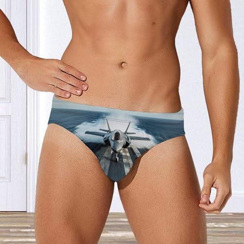 F-35 Fighter Jet U.S Air Force Men's Swimsuit Brief Quick Dry Bikini Swimwear Bathing Suit Beach Swimming Trunks3