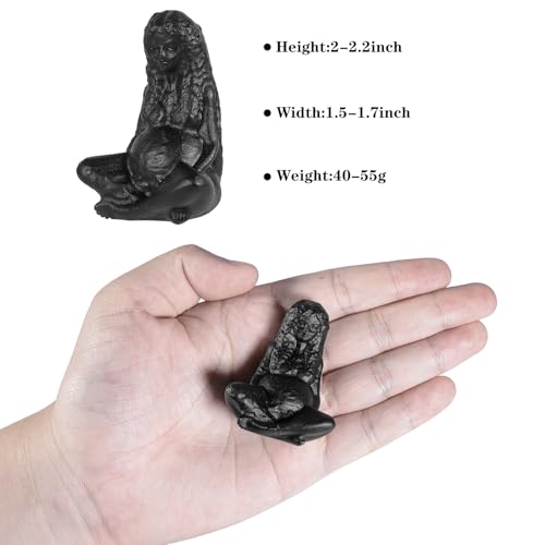 Estatua de Obsidiana Negra Madre Tierra Gaia miniatura 3