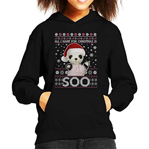 Sweat enfant Sooty Christmas avec bonnet de fête pour le matin de Noël en famille
