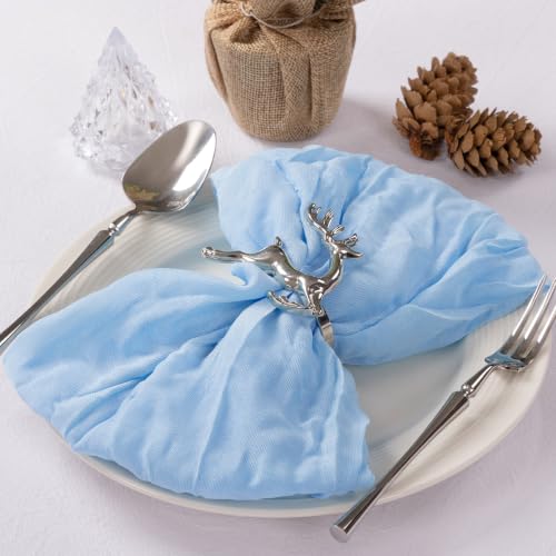 Cloth Napkins Set of 24 21"x21" Reusable Cheesecloth Napkins Baby Blue