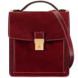 Time Resistance Borsello da Uomo a Tracolla – Tracolla da Uomo in Vera Pelle Realizzata a Mano in Italia da Esperti Artigiani – Borsa Piccola con Chiusura a Scatto