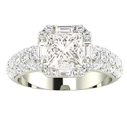2.25 Carat White Gold Lab Grown Halo Ring