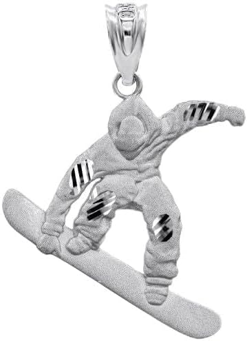 Claddagh Gold Snowboarding Winter Sports 3D Charm Pendant 925 Sterling Silver