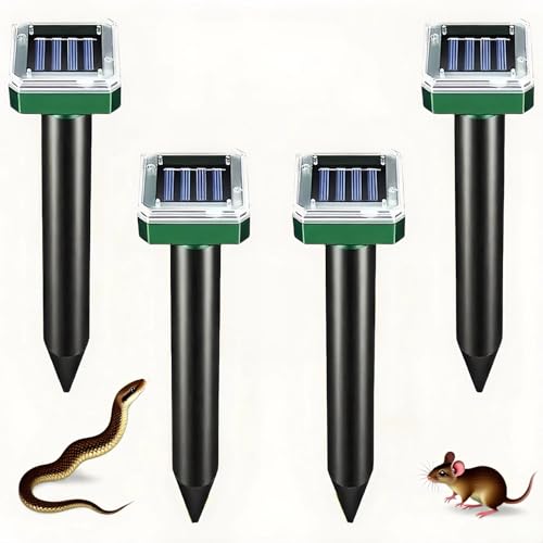 Solar-Powered Ground Vibrating Repellent Keep Rats Snakes Rabbits & Hedgehogs Away from Your Garden Lawn Yard Farm & Orchard!