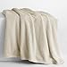 RESTILO Kuscheldecke 70x150 cm beige Decke Microfaser Wohndecke Tagesdecke Fleece weich sanft kuschelig skandinavischer Stil Cappuccino Henry