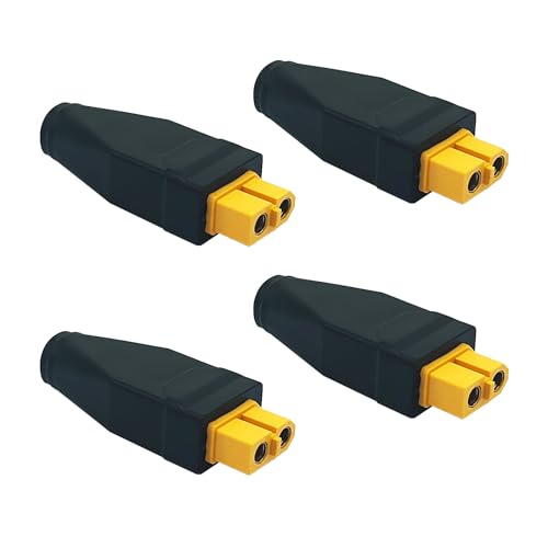 4Pcs New Upgraded XT60 Connector XT60 Female to DC 5521 Female Adapter 5.5mm x 2.1mm Power Connector Extender Adapter for Drone, Model, Energy Storage Power