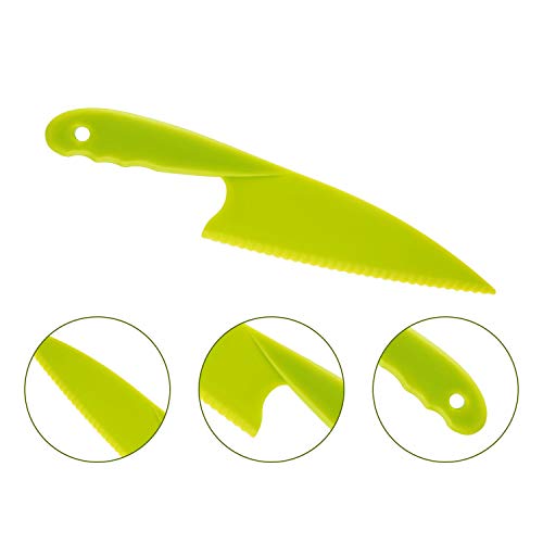 Jovitec 8 Pieces Kid Plastic Kitchen Knife Set, Children's Safe Cooking Chef Nylon Knives for Fruit, Bread, Cake, Salad, Lettuce Knife (Color 4)