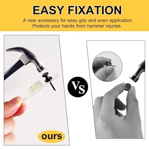 Image of FUZANWJ 50Pcs Double Headed Picture Hanging Nails | Thumb Tacks for Wall Hanging, Renter Friendly Decor, For Drywall or Wooden Wall, Home Office Photo Decorations
