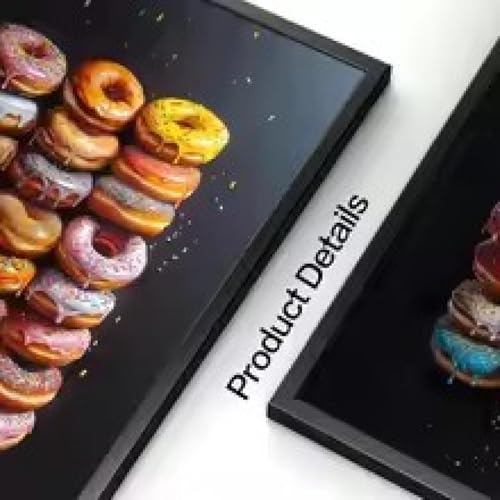 Tableau mural coloré beignet et dessert 60x80 cm encadré
