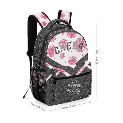 Cheer Light Pink Personalized Backpack for Traveling Hiking Camping with Name3
