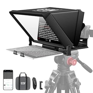 GVM 12″ Teleprompter kit with Remote Control & App, Collapsible Teleprompter for iPad Tablet Phone DSLR Camera, Prompter with Carry Case, HD Refective Display, for Video Recording/Vlogger