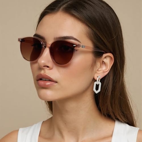 Polarized Sunglasses Womens Trendy Classic Retro Vintage Shades Round Frame Sunnies, (2 Pack)3