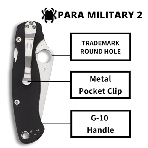 Spyderco Para Military 2 Folding Pocket Knife with 3.4