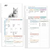ADHD A5 Planner Refill Pages Planner Inserts Daily Weekly Monthly 120 Sheets/240 pages for 6 Ring Binder Undated Planners Refills Colorful To Do List Refill Paper 120 GSM Thick Loose Leaf Paper 6-Hole Punched for 3 Months Neurodivergent Journal Productivity Adults
